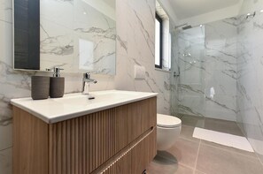 Douche, séchoir à cheveux, serviettes fournies