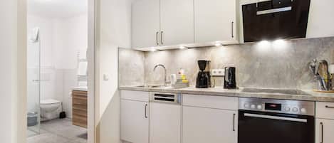 Fridge, oven, stovetop, dishwasher