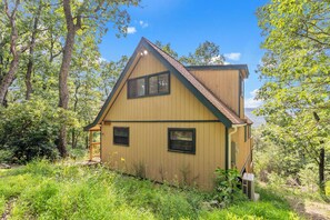 Exterior - Stunning A-Frame in Basye - Sauna, Jacuzzi, Sleeps 8, Games, 3 bdr, and 2 bath.  (Broadway)
