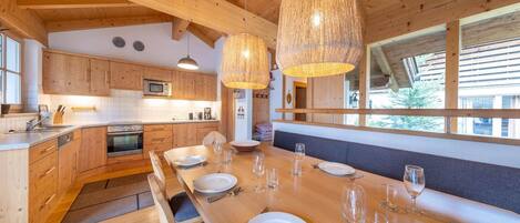 Microwave, oven, dishwasher, high chair