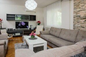 Smart TV, fireplace, table tennis