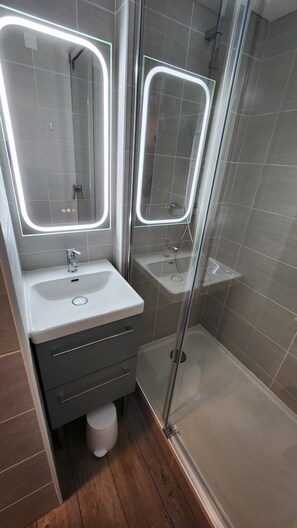 Shower, hair dryer