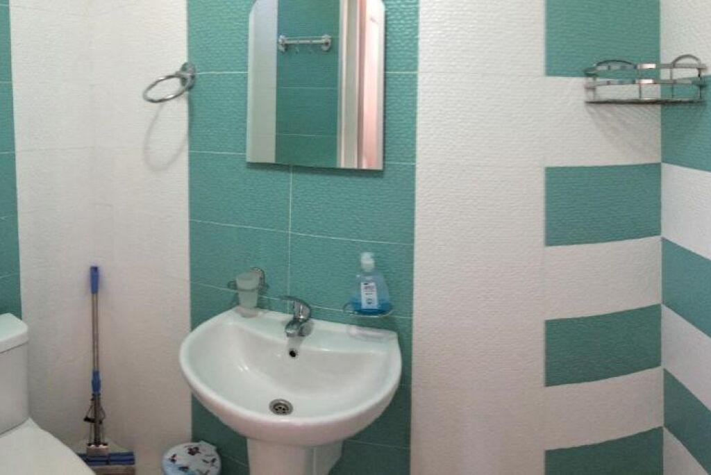 Shower, hair dryer, towels, toilet paper