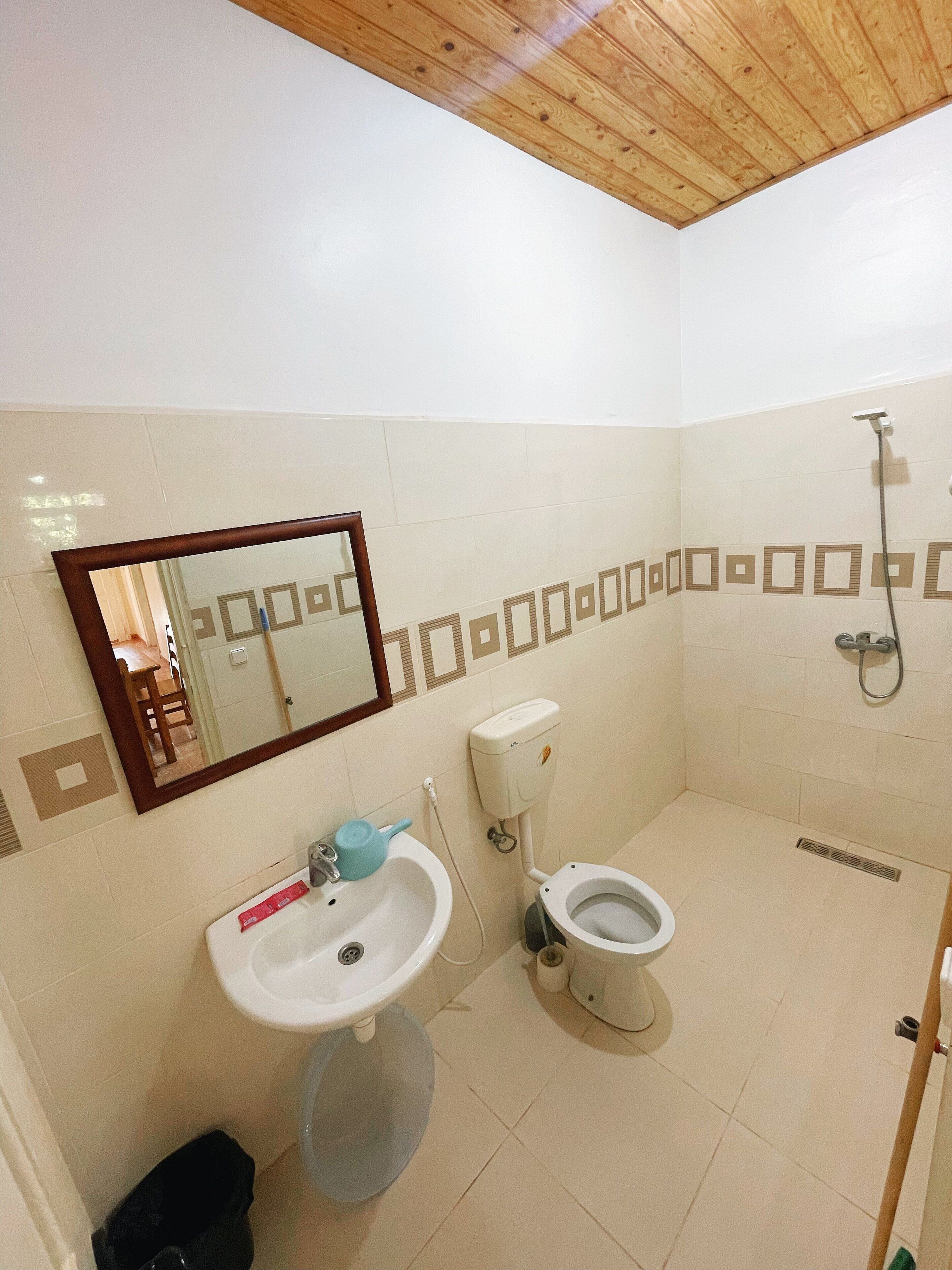 Dusche, Handtücher, Seife, Toilettenpapier