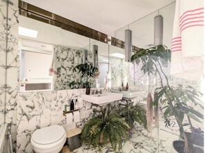 Douche, sèche-cheveux