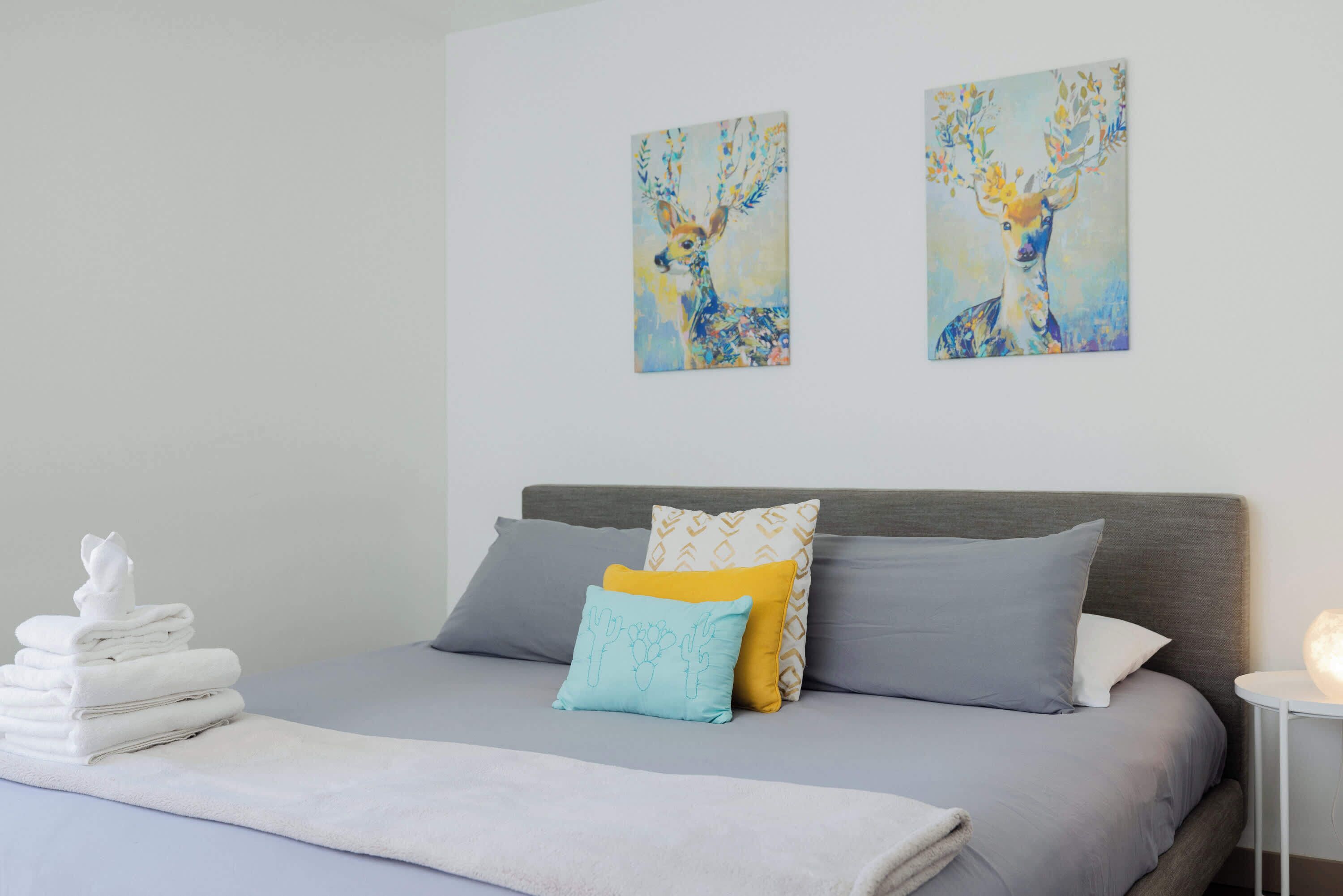 Super comfortable king bed in this studio layout