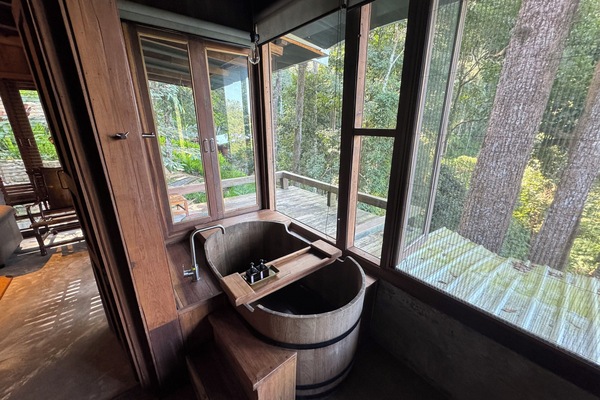 Deluxe Studio Suite, Mountain View | Bathroom | Separate tub and shower, hair dryer, bathrobes, slippers