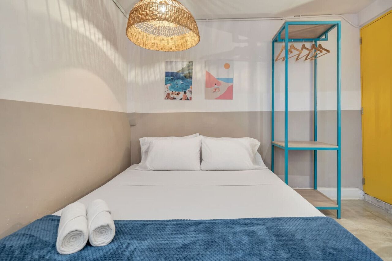 1 bedroom, desk, iron/ironing board, travel cot