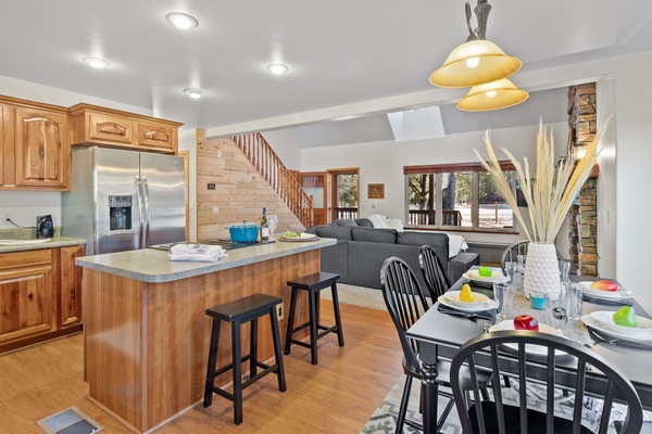 The open concept floorplan is great for families and friends