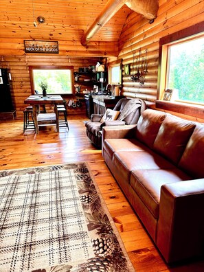 Smart TV, fireplace, DVD player