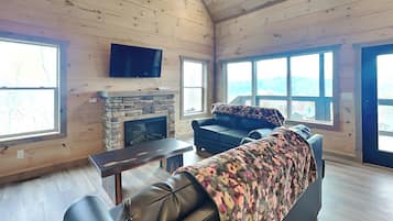 Televisión de pantalla plana, chimenea