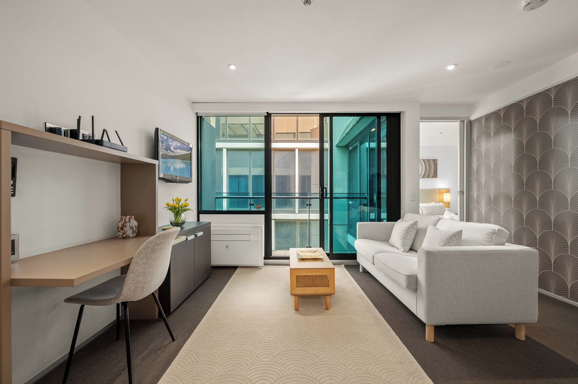 尊荣公寓, 1 间卧室, 阳台 | 起居区 | 平板电视