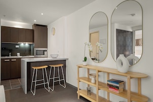 Apartamento premium, 1 quarto, sacada | Cozinha privada
