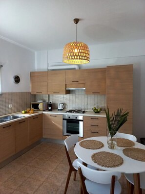 Fridge, oven, stovetop, coffee/tea maker - Mati apartment-Near Almyrida Beach-shared pool (Chania)