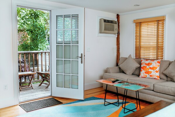 TV, fireplace - Private Allergen-Free Room in Boutique Provincetown Hotel (Provincetown)