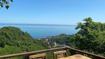 Bungalow, parveke, merinäköala | Terassi/patio