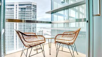 全景公寓客房, 1 間臥室, 陽台, 海景 | 陽台