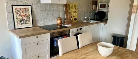 Microwave, oven, stovetop, dishwasher