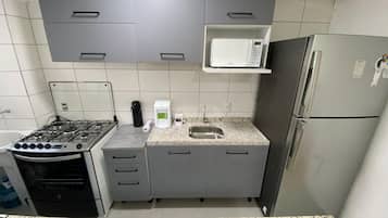Apartment | Private kitchen | Fridge, microwave, oven, cookware/dishes/utensils