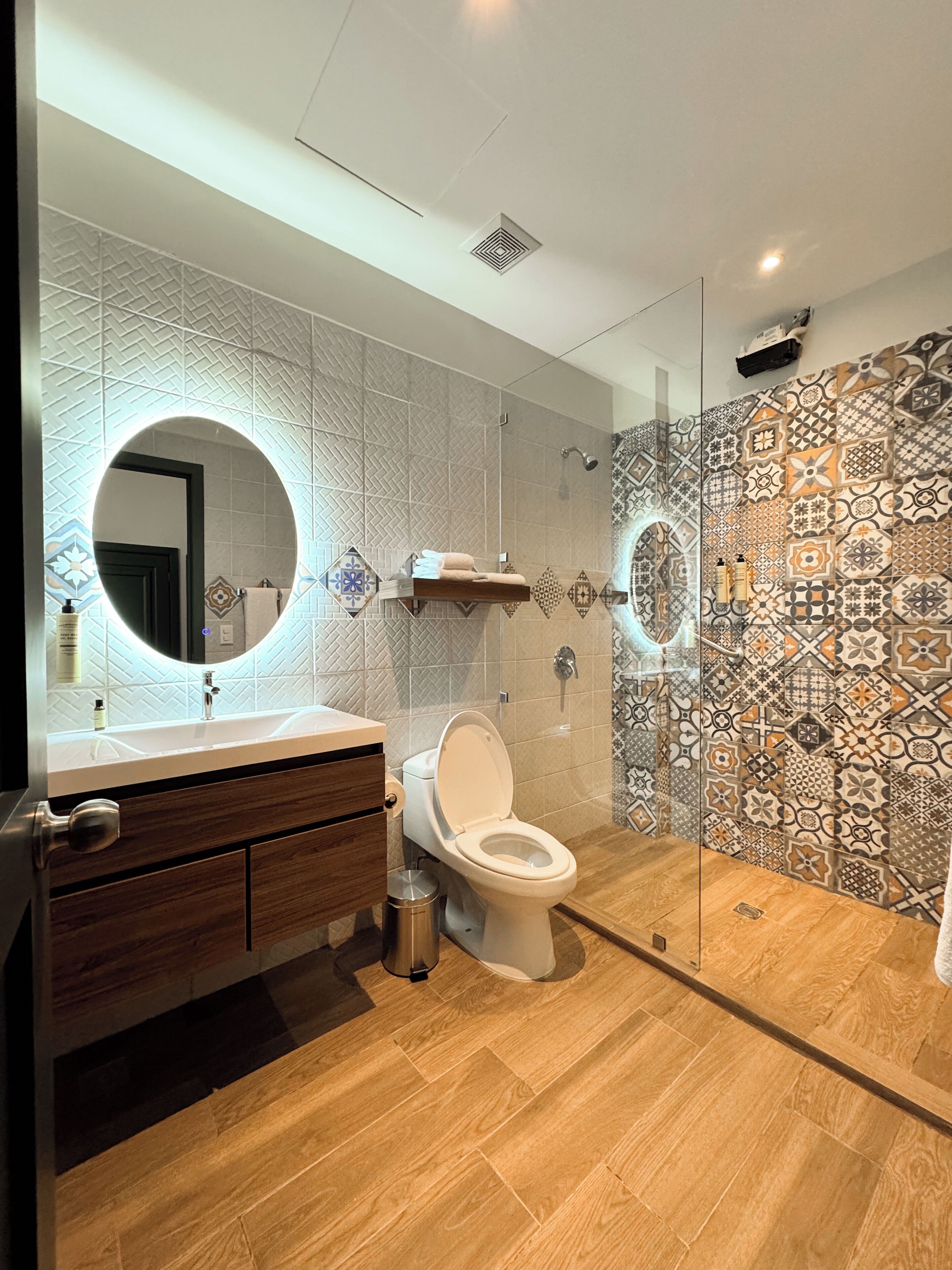 Double Room, 2 Queen Beds | Bathroom | Shower, hair dryer, towels, soap