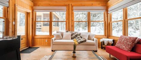 TV, fireplace, DVD player, stereo