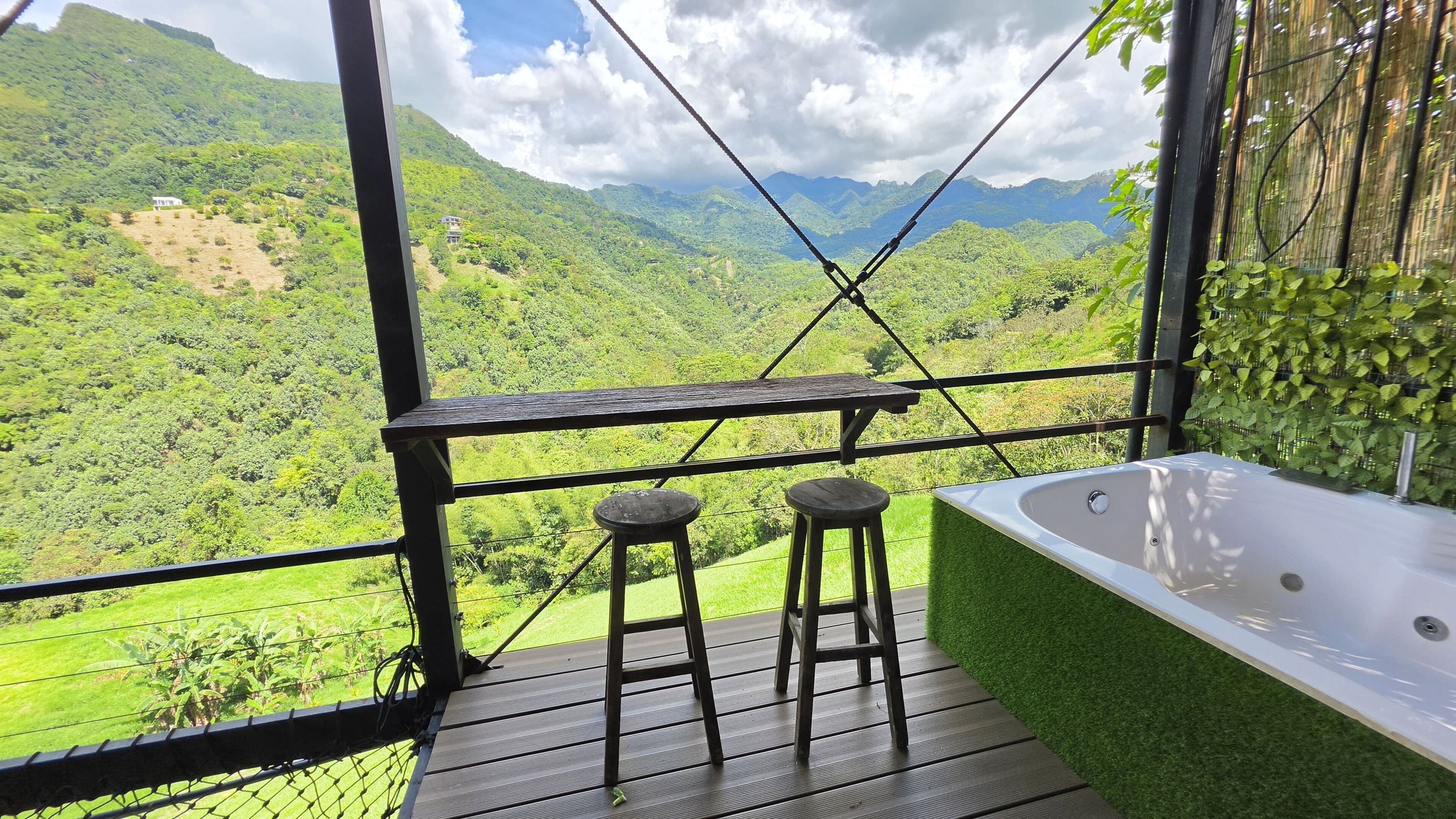 Cabin, 1 Double Bed, Hot Tub, Mountain View | Terrace/patio