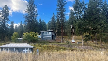 Looking up at the lodge.