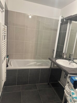 Hair dryer, towels, soap, toilet paper - ELYSEE DARCY Centre Gare with balcony loggia and secure private garage  (Dijon)