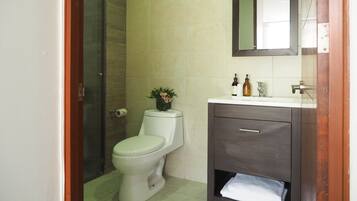 Departamento Deluxe, balcón, vista al parque | Baño