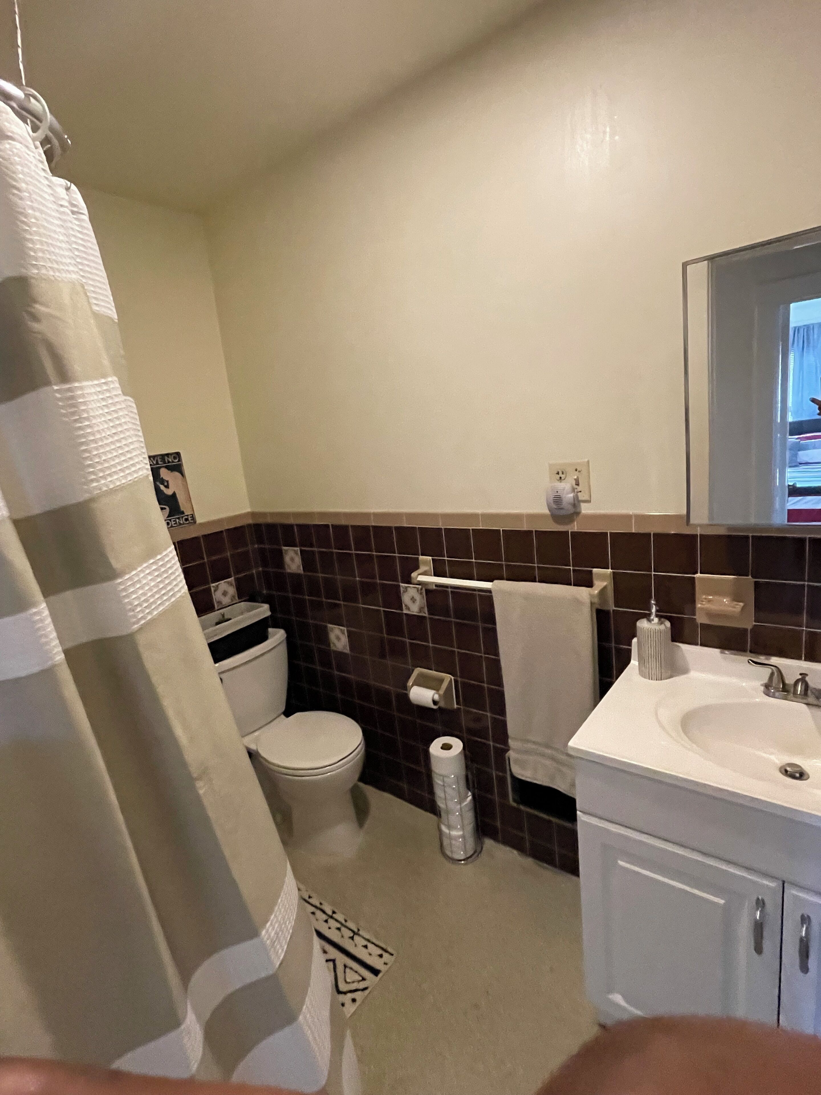 Hårføner, håndklær, såpe og sjampo