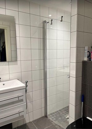 Ducha, bidet, toallas, jabón