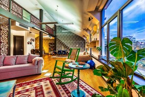 TV, fireplace - Tfeli Penthouse (Tbilisi)