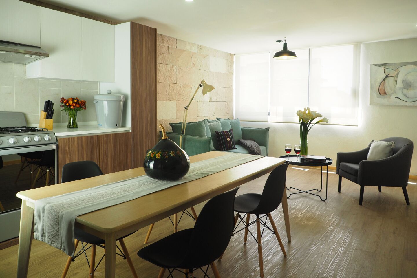 Departamento panorámico, balcón, vista al parque | Comedor