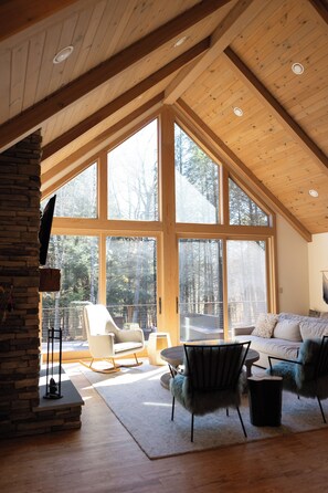 テレビ、暖炉、卓球台、書庫