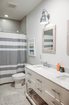 Shower, hair dryer, towels, soap - 5-Bedroom Luxury Home on 7 Secluded Acres (10min from Windham Mountain) (Windham)