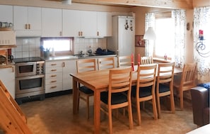 Jääkaappi, mikroaaltouuni, liesi, kahvin-/teenkeitin