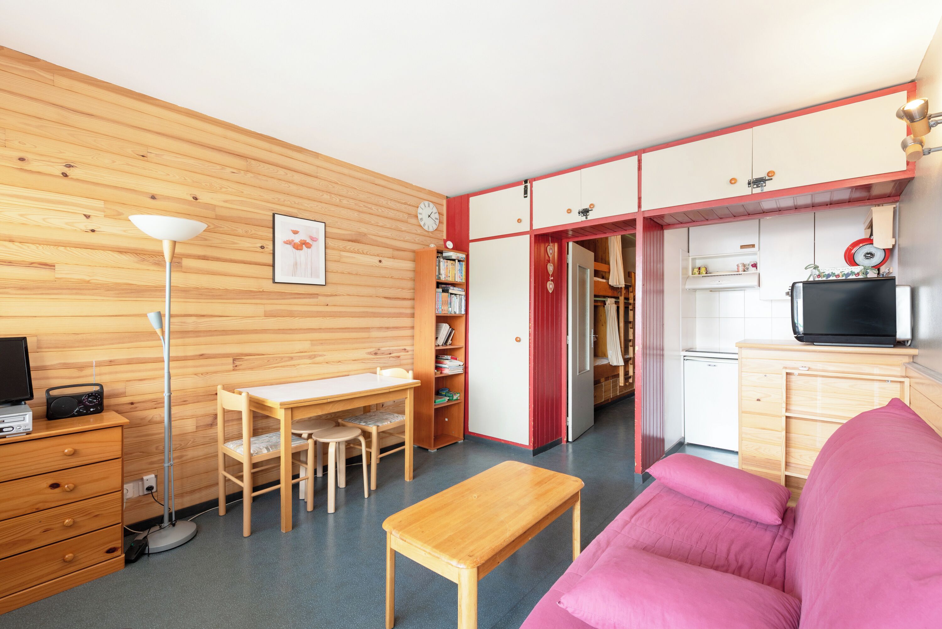 Televisio, DVD-soitin, pöytätennispöytä