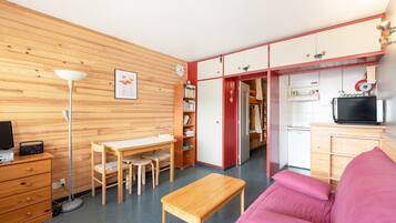 Télévision, lecteur de DVD, table de tennis de table