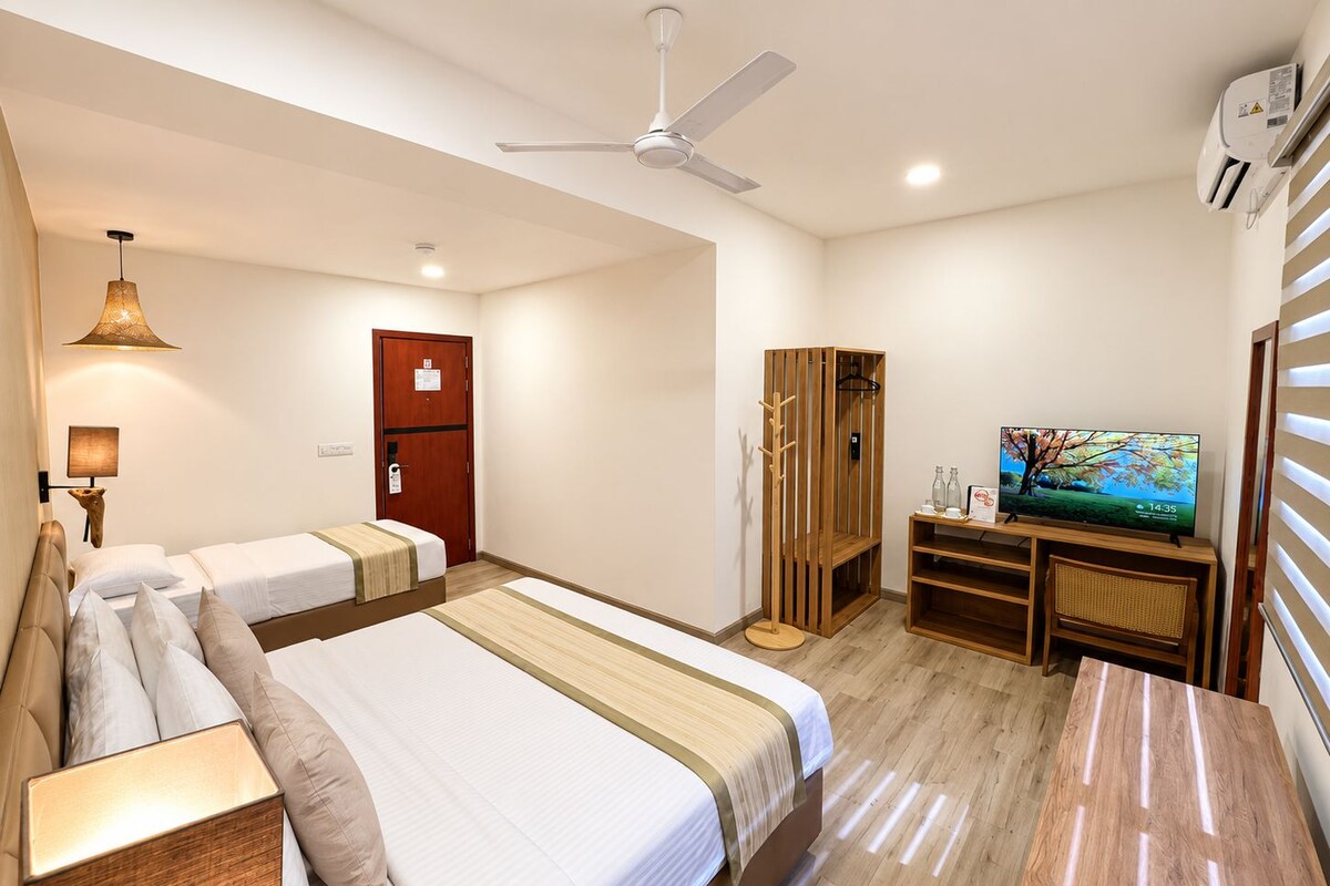 Premium bedding, down duvets, memory-foam beds, in-room safe