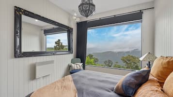 1 bedroom, desk, iron/ironing board, travel cot