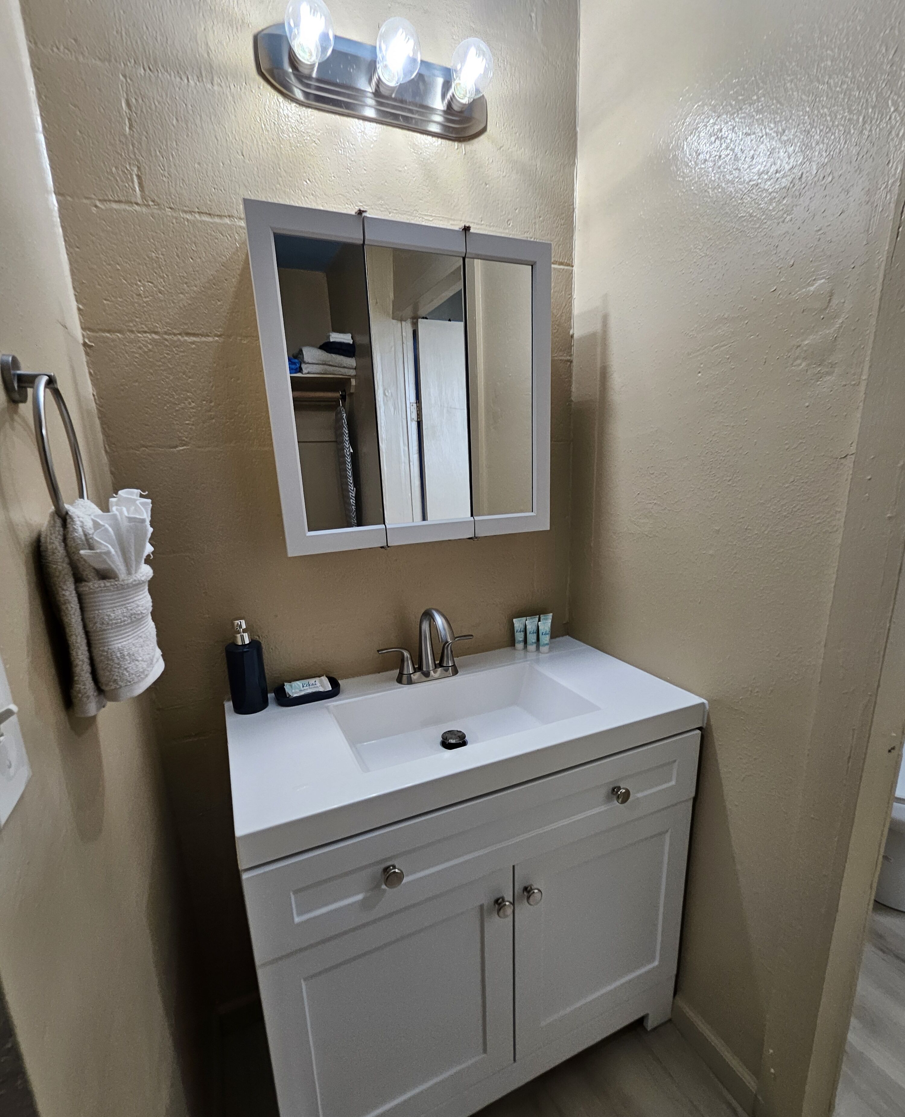 Séchoir à cheveux, serviettes fournies