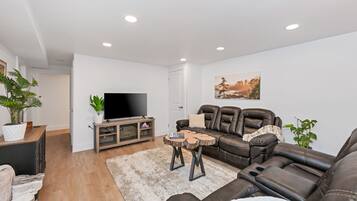 Smart TV, fireplace, video games, books