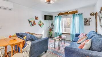 TV, DVD player, books