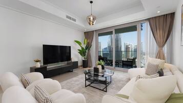 Deluxe-lejlighed - 2 soveværelser - balkon | Stue