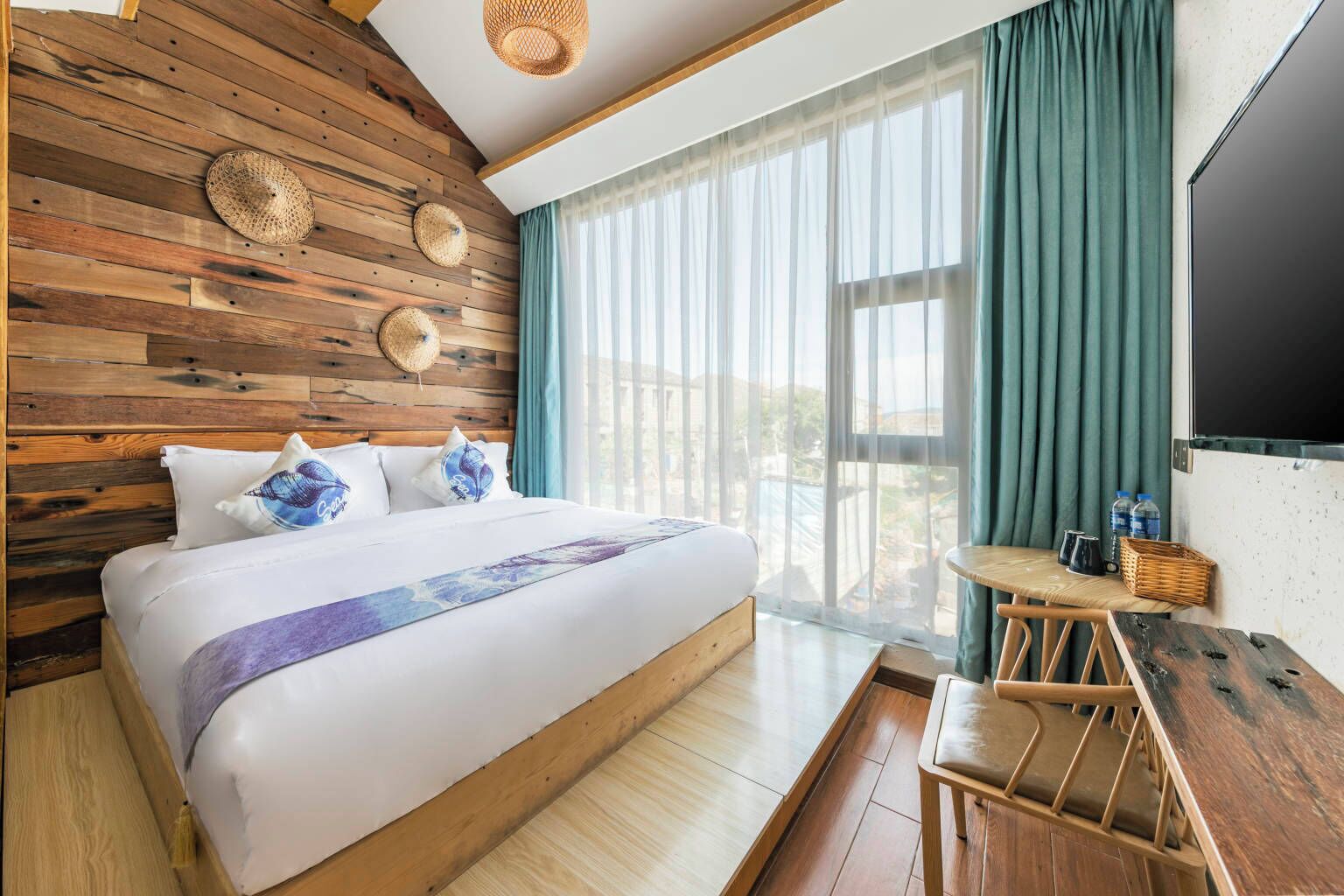 基础双人房, 部分海洋景观 | 遮光窗帘、免费 WiFi