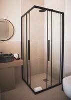 Shower, bathrobes, slippers