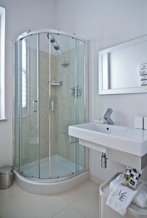 Regadera, tina de hidromasaje, secadora de cabello, bidet 