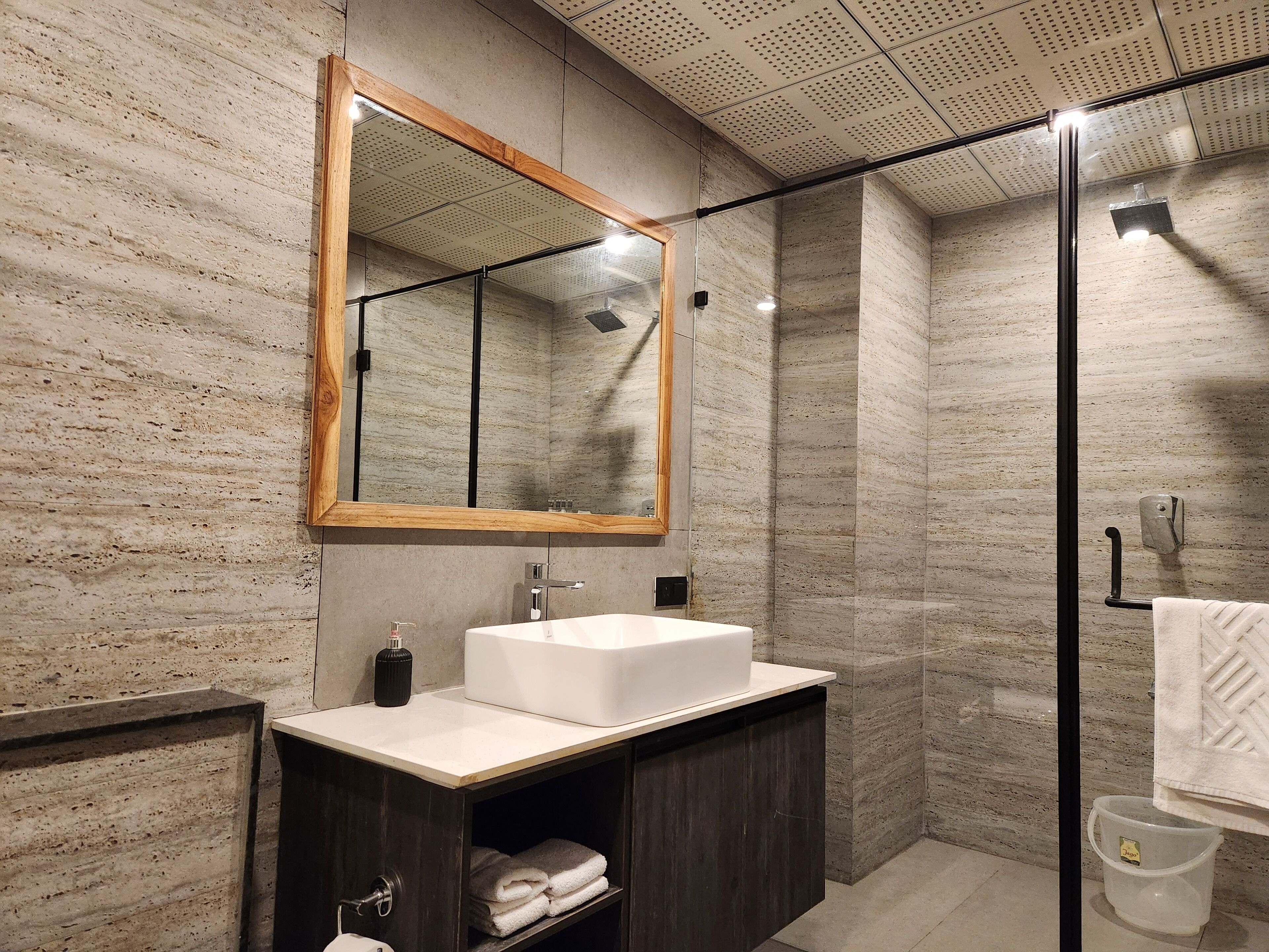 TWO BHK APARTMENT WITH BALCONY | Bathroom | Shower, towels, soap, shampoo