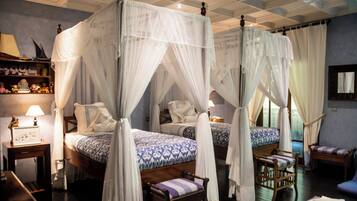 Lakens van Egyptisch katoen, luxe beddengoed, een gratis minibar