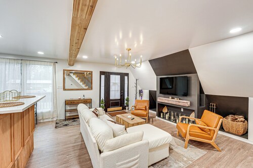 Walk to Fox Lake: Pet-friendly A-frame w/ Fire Pit